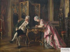 Adeliges Paar Im Rokoko-interieur by Otto Erdmann