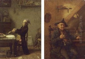 Mand Siddende Ved Et Bord
