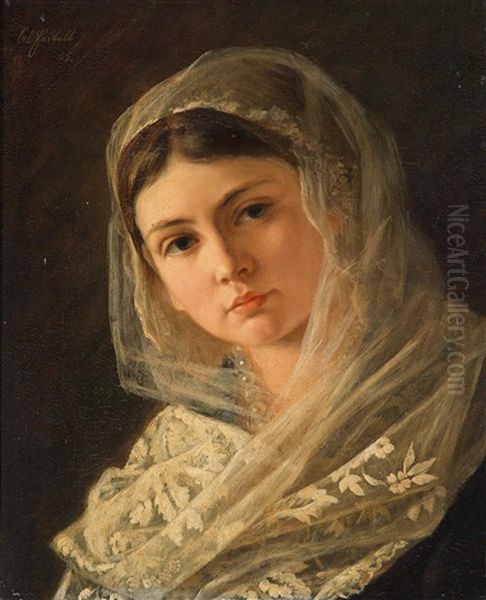 Portrait Of A Young Girl With Veil - view 1
