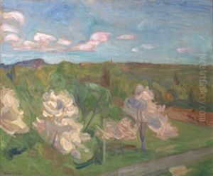 Blomstrende Aebletraer by Thorvald Erichsen