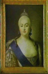 Portraet Af Elisabeth Petrovna, 1709-1782, Kejserinde Af Rusland 1741-1762, Datter Af Peter Den Store Og Katharina I by Virgilius Erichsen