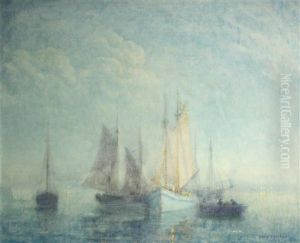 Sailboats On Calm Waters by David Ericson