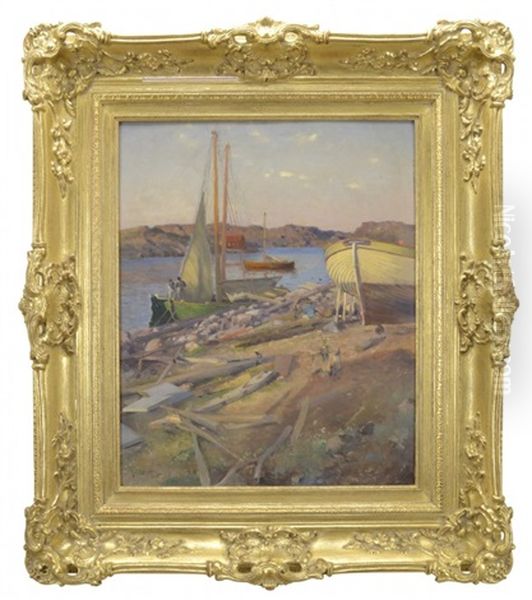 Bohuslanskt Kustmotiv Med Batar - view 1