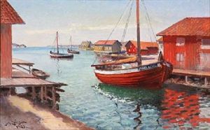 Summer Day In A Swedish Harbour, Presumably Karingon by Johan Ericson