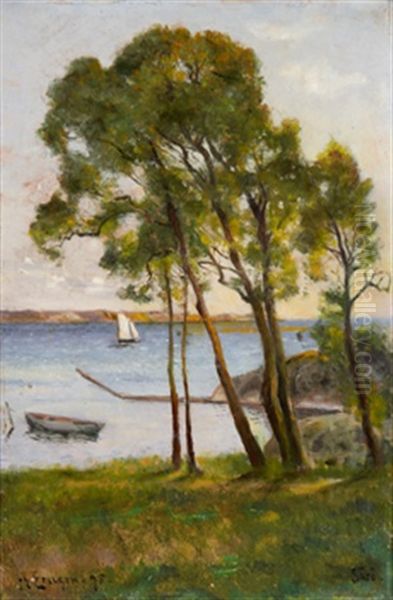 Kustmotiv Fran Saro Med Segelbat - view 1