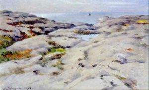 Segelbat Mot Klippig Kust by Johan Ericson