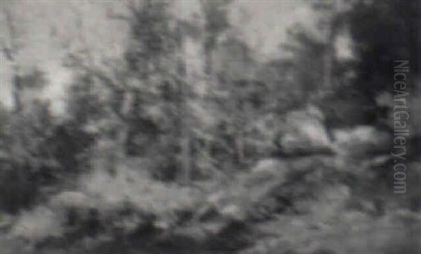Figure Reading By A Woodland Path - view 1