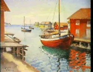Motiv Fra Bohuslan Med Bade Og Boder Motiv Fra Bohuslan Med Bade Og Boder