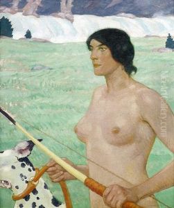 Die Jagdgottin Diana by Fritz Erler