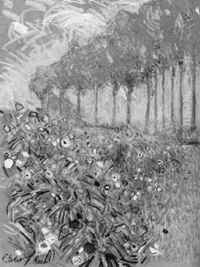 Blumenwiese Vor Einer Allee