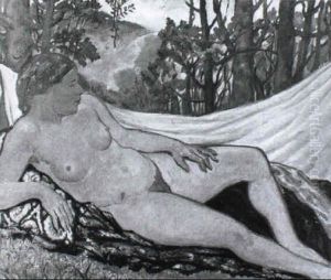 Liegender Weiblicher Akt by Fritz Erler