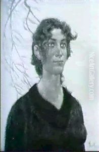 Rotblondes Madchen Am Seeufer by Fritz Erler