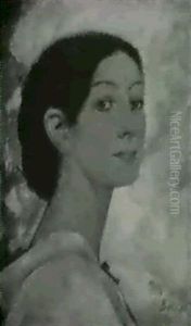 Brustportrait Einer Jungen Frau In Dreiviertelansicht