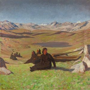 "sonntag" (sunday - Resting In The Engadin) by Erich Erler-Samedan