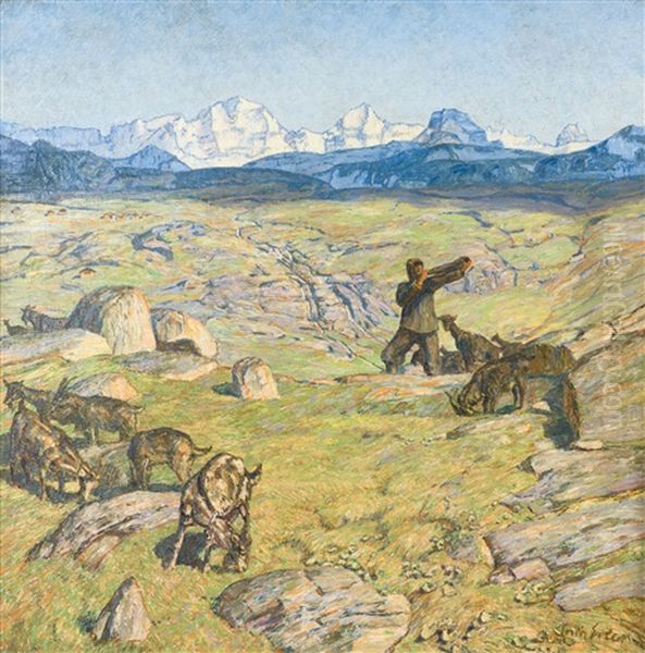 Goatherd In The Alps - view 1