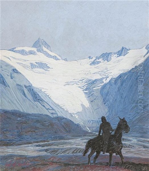 A Glacial Landscape With A Horseman - view 1