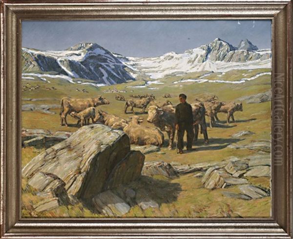 Fruhling In Den Alpen by Erich Erler-Samedan