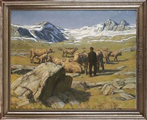 Fruhling In Den Alpen by Erich Erler-Samedan