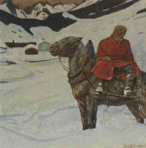 Reiter Im Schnee (+ Garten (sketch); Verso) by Erich Erler-Samedan