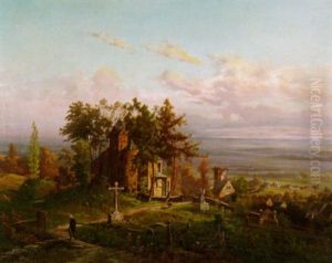 Romanische Kapelle Und Friedhof Auf Einer Anhohe