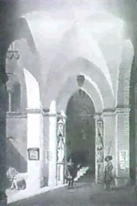 Figures In A Courtyard