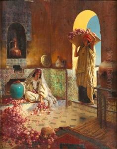 La Cueillette Des Roses by Rudolf Ernst