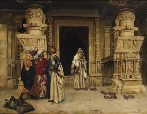 La Conversation Sous Le Portique by Rudolf Ernst