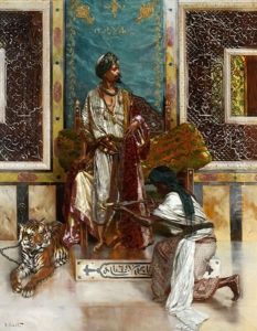 La Presentation De L'epee Au Pacha by Rudolf Ernst