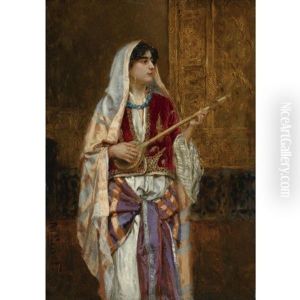 The Dutar Player by Rudolf Ernst