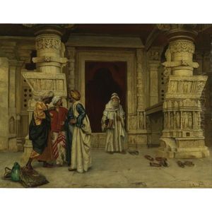 Outside The Mosque by Rudolf Ernst