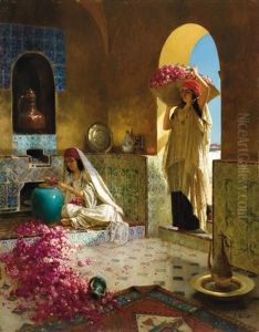 La Cueillette Des Roses by Rudolf Ernst