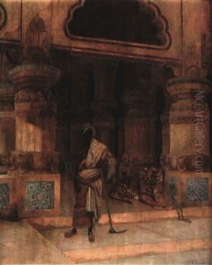 Gardien De Temple Et Tigre by Rudolf Ernst