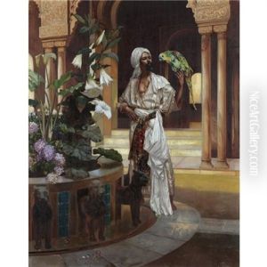 Admiring The Parrot by Rudolf Ernst