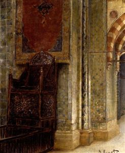 Interieur De Mosquee A Constantinople - Mosquee Rostem(?) by Rudolf Ernst