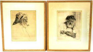 Depicting Profile Of Bearded Salt In Rain Slicker Smoking Pipe by Paul Ashbrook