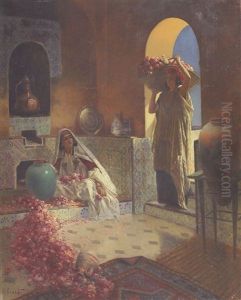 La Cueillette De Roses by Rudolf Ernst
