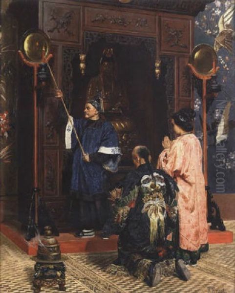 A Chinese Family At Worship - view 1