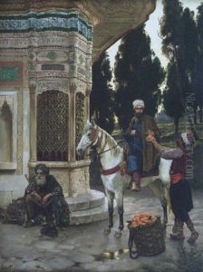 La Halte Au Kiosque by Rudolf Ernst