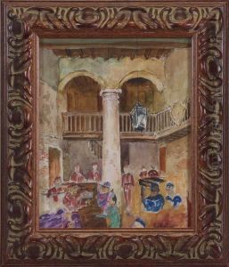 Room Interior With Figures