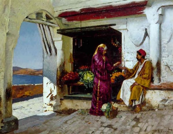 Jeune Femme Chez Le Marchand Du Bord De Mer - view 1
