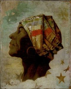 Profil Eines Nubiers Mit Gestreiftem Turban by Rudolf Ernst