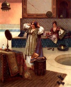 Le Hammam by Rudolf Ernst