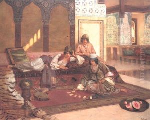 Playing Cards In The Harem by Rudolf Ernst