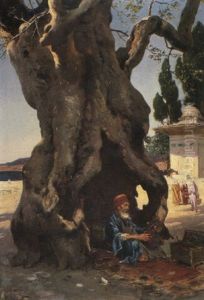 An Arab Man Under A Baobab Tree by Rudolf Ernst