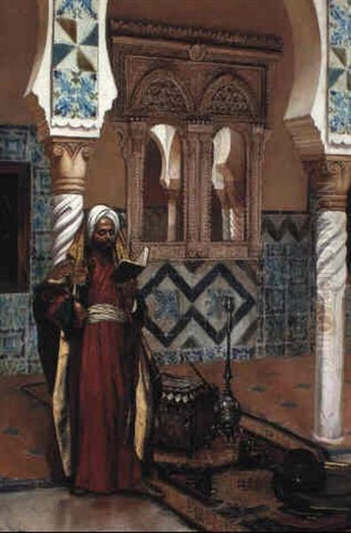 Arab Man Reading In A Mosuqe - view 1