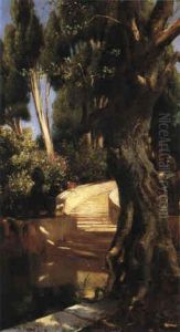 The Staircase Under The Trees by Rudolf Ernst