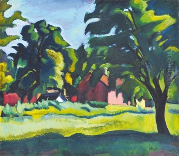 Sunny Parkland With A House - view 1