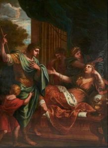 La Rencontre D'antoine Et Cleopatre by Charles Errard the Younger