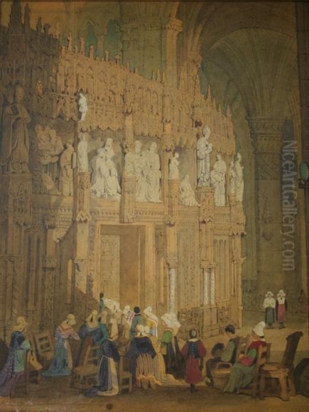 Figures In A Church Interior - view 1