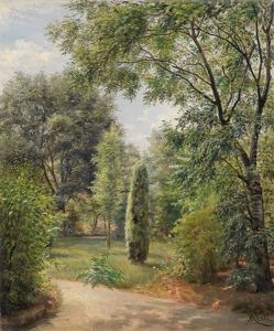 Perchtoldsdorf. Garden View 1880 by Marie Ertl